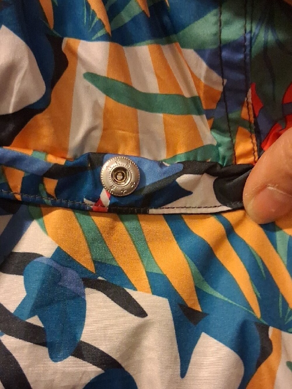 Lauren James Tropical Print Anorak Windbreaker Hood Folds Up Into Pouch Size XL - Picture 15 of 15